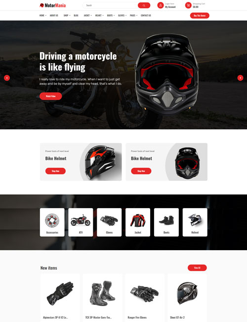 Motosiklet Ekipmanları Web Tasarım Motosiklet Ekipmanları Web Tasarım